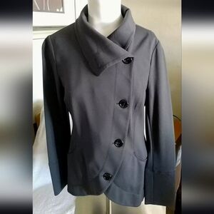White House Black Market  Button Front Jacket  charcoal Sz 8